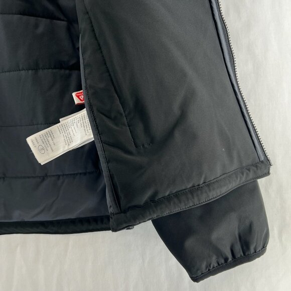 Abercrombie & Fitch Hooded Puffer Jacket Men Sz M Full Zip Colorblock Gray Black - Picture 15 of 15